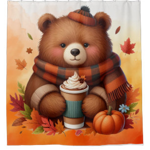 Rideaux De Douche Ours d'automne rustique/vintage