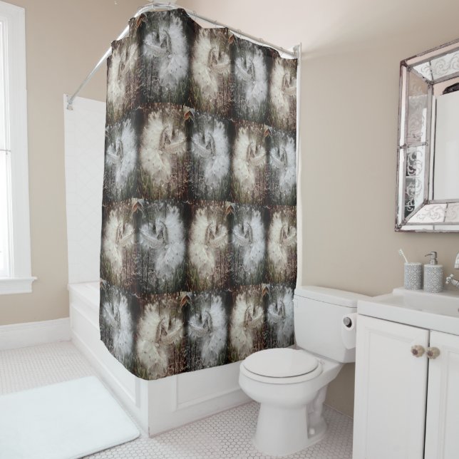 Rideaux De Douche Ouvrir les pots d'algues | Graines avec soie | Fil (En situation)