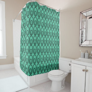 Rideaux De Douche Ovales verts à la menthe répétitive