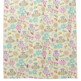 Rideaux De Douche Owl Pastel Yellow  