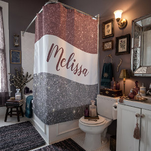 Rideaux De Douche Pailleté bicolore personnalisé