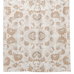Rideaux De Douche Paisley en beige esthétique moderne Tan Brown