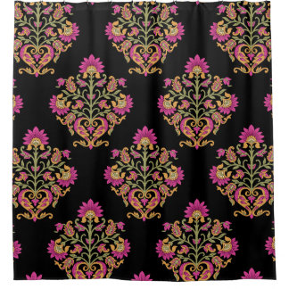 Rideaux De Douche Paisley floral moghol, design sans soudure.