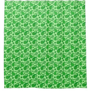 Rideaux De Douche Paisley Motif, Lime et Emerald Green