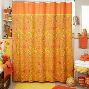Rideaux De Douche Paisley orange
