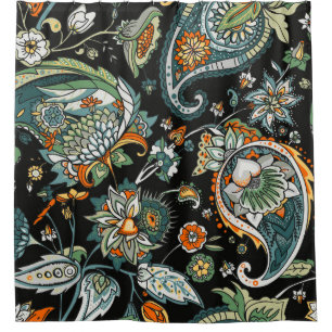 Rideaux De Douche Paisley oriental : motif traditionnel turc.