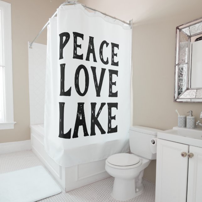 Rideaux De Douche PAIX nautique - AMOUR - LAC | (En situation)