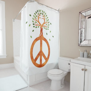 Rideaux De Douche Paix Pour Les Arbres - Coeur D'Énergie Fleurie 1