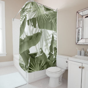 Rideaux De Douche Palm Vert Banane Feuilles Bliss 1 #art #nature