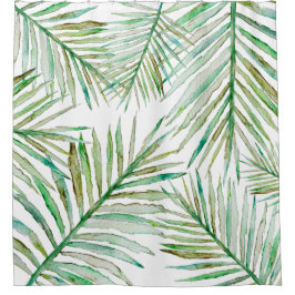 Rideaux De Douche Palmette tropicale d'aquarelle