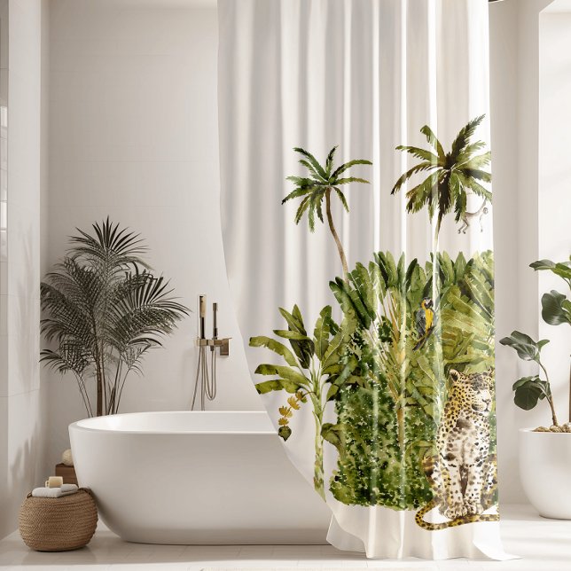 Rideaux De Douche Palmiers de la Jungle tropicale moderne (Créateur téléchargé)