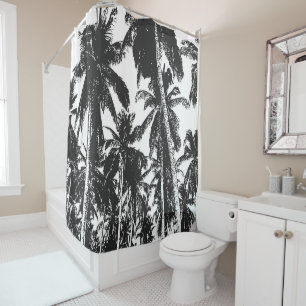 Rideaux De Douche Palmiers Feuille tropicaux