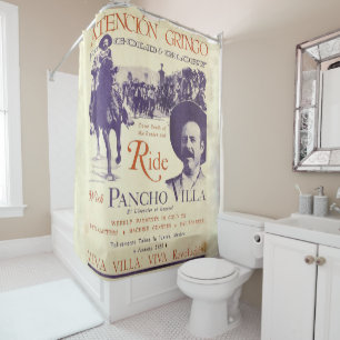 Rideaux De Douche Pancho Villa 🔥 Héros Général Mexicain