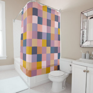 Rideaux De Douche Panneau de contrôle coloré Géométrique Terre viole