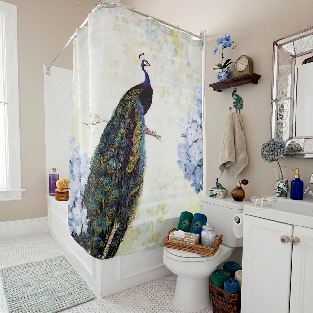 Rideaux De Douche Paon et hortensia (Créateur téléchargé)