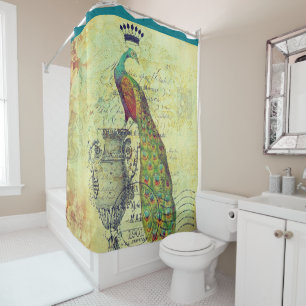 Rideaux De Douche Paon vintage