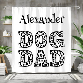 Rideaux De Douche Papa de chien noir et blanc personnalisé