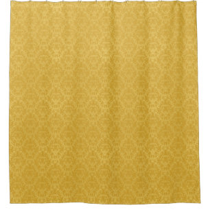 Rideaux De Douche Papier peint floral d'or de luxe