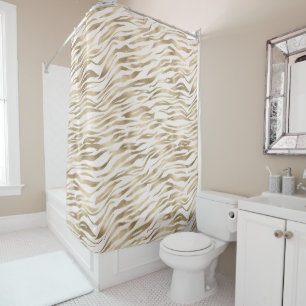 Rideaux De Douche Papier Zebra Gold