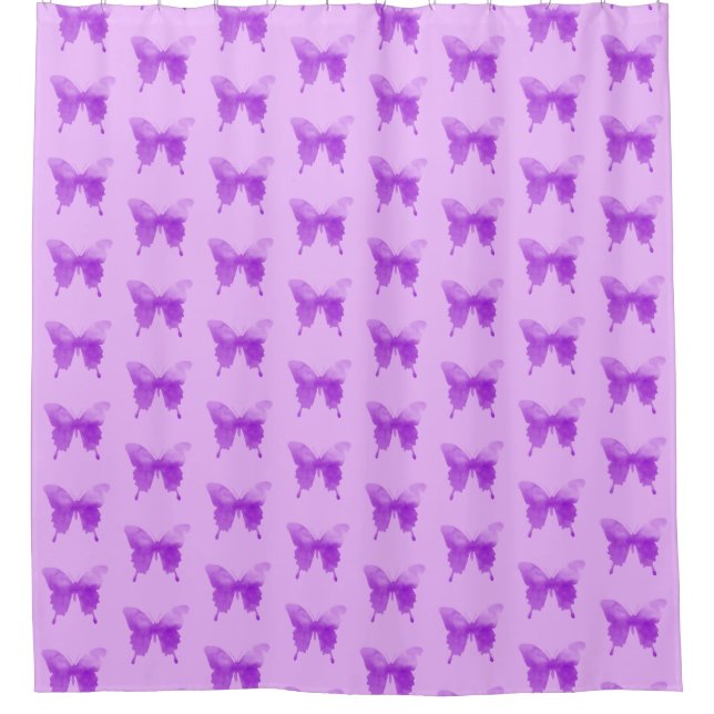 Rideaux De Douche Papillon aquarelle - Lavande et Violet (Devant)