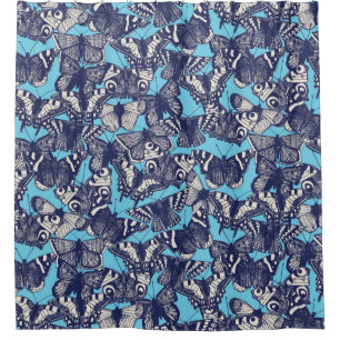 Rideaux De Douche papillon bleu