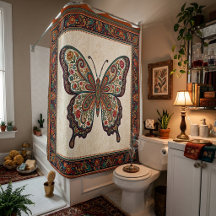 Papillon de cadre de paisley floral boho