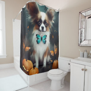 Rideaux De Douche Papillon d'Halloween avec la peur Citrouille