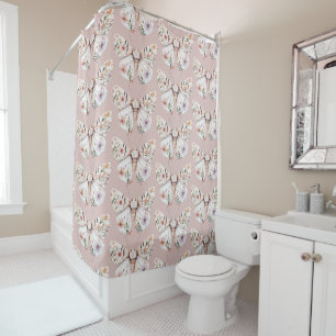 Rideaux De Douche Papillon floral Fleur sauvage Boho