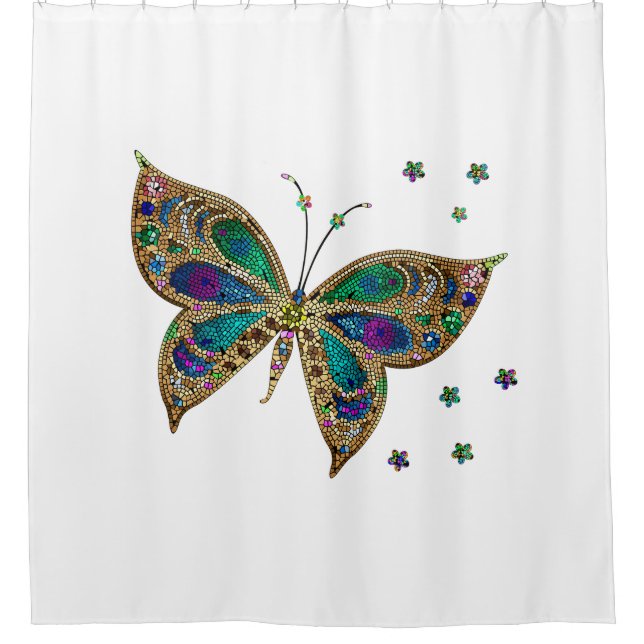 Rideaux De Douche Papillon mosaïque (Devant)