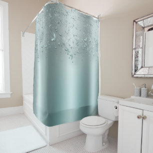 Rideaux De Douche Papillon scintillement paillettes éclat sarcelle a