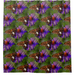 Rideaux De Douche Papillon sur l'art de la nature fleurie