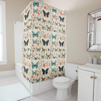 Rideaux De Douche Papillons aux couleurs muettes