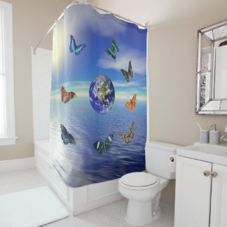Rideaux De Douche Papillons bleus