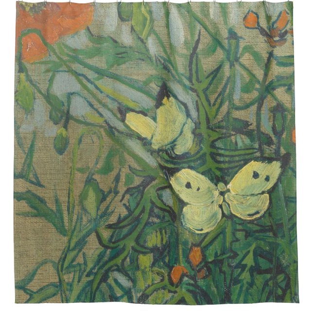 Rideaux De Douche Papillons Et Poppies De Vincent Van Gogh (Devant)