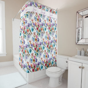Rideaux De Douche Papillons Whimsical Watercolor
