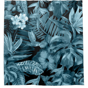 Rideaux De Douche Paradis de l'aquarelle tropicale : Fleur de la jun