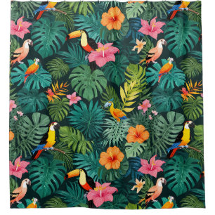 Rideaux De Douche Paradis tropical Motif de la jungle