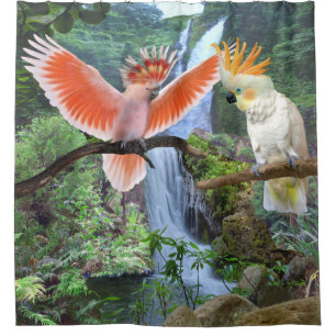RIDEAUX DE DOUCHE PARCOURS DE COCKATOO AU PARADIS