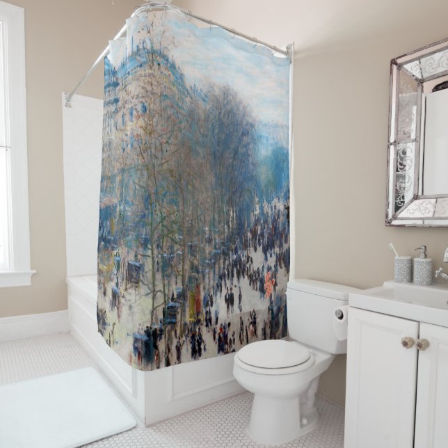 Rideaux De Douche Paris Boulevard, Claude Monet (En situation)