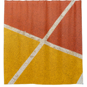 Rideaux De Douche Parquet jaune et orange
