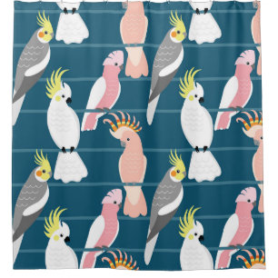 Rideaux De Douche Parrots de dessin : Motif mignon