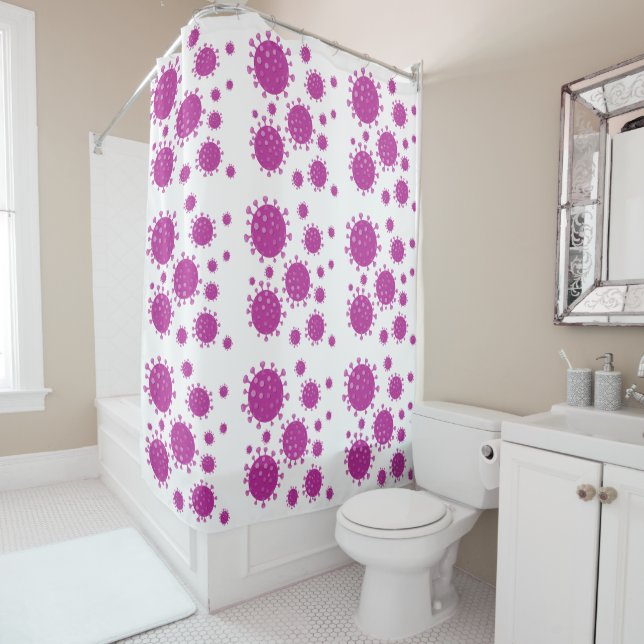 Rideaux De Douche Particule virale pourpre (En situation)