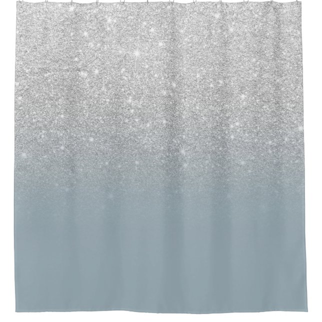 Rideaux De Douche Parties scintillant argent moderne scintille ombre (Devant)