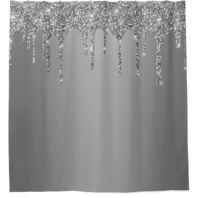 Rideaux De Douche Parties scintillant Argent Sparkle Drivers chic (Devant)