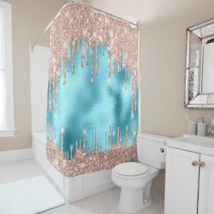 Rideaux De Douche Parties scintillant brillante gouttelettes rose Ro