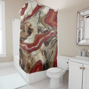 Rideaux De Douche Parties scintillant d'Agate de marbre liquide Glam