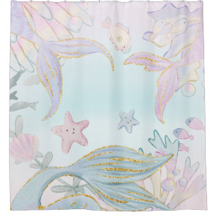 Rideaux De Douche Parties scintillant d'aquarelle Les traînées de si