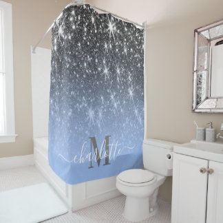 Rideaux De Douche Parties scintillant d'argent mignonne