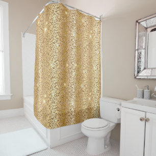 Rideaux De Douche Parties scintillant de glam or Leopard