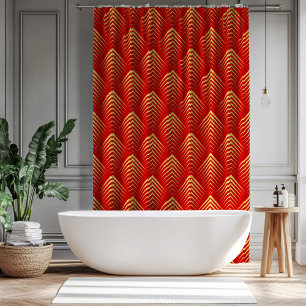 Rideaux De Douche Parties scintillant d'or Motif géométrique Art déc